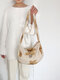 Women Plush Bear Pattern Prints Shoulder Bag Handbag - Beige