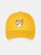 JASSY Unisex Cotton Polyester Fashion Cat Print Outdoor Casual Adjustable Outdoor Sun Hat Baseball Cap - Yellow