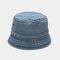 Unisex Denim Broken Holes Made-old Fashion Outdoor Sunshade Bucket Hat - #05