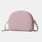 Women Double Zipper 6.5 Inch Phone Bag Crossbody Bag Shoulder Bag - Pink