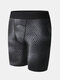 Men 3D Print Fabric Widen Waist Wicking Running Shorts Breathable Sports Stetch Tracks Shorts - Black