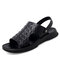 Men Outdoor Two Wearing Ways Water Sandals Beach Casual Slippers - Black