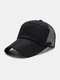 Men Cotton Embroidery Letter M Sport Sunshade Trucker Hat Baseball Hat - Black