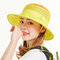 Mens Women Sunscreen Summer Bucket Hat Outdoor Sunshade Breathable Mesh Fisherman Cap - Yellow