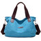 Women Canvas Large Capacity Shoulder Bags Handbags Casual Crossbody Bags - Blue
