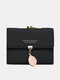 Women Artificial Leather Elegant Multi-compartment Wallet Large Capacity Durable Bi-fold Purse - Black