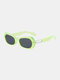 यूनिसेक्स मेटल टीआर ओवल फुल फ्रेम एंटी-पराबैंगनी फैशन फ्लैट धूप का चश्मा - हरा