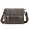 Vintage Genuine Leather Business Crossbody Bag For Men - Coffee
