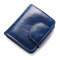Women Genuine Leather Wallet Business Card Holder Purse  - Blue