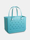 Women PVC Brief Large Capacity Solid Color Handbag Beach Bag Tote - #08