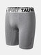 Men Long Leg Sports Boxer Briefs Patchwork Workout Slim Stretch Underwear - Dark Gray