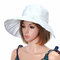Women Summer Foldable Anti-UV Protective Beach Sun Hat Outdoor Driving Wide Brim Visor Cap - White