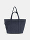 Women Canvas Casual Large Capacity With Small Bag Tote Bag Daily Shoulder Bag - Navy
