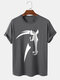 Mens Horse Head Graphic Crew Neck Casual 100% Cotton Short Sleeve T-Shirts - Dark Gray