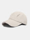Unisex Polyester Cotton Solid Color Broken Hole Simple Sunshade Baseball Cap - Beige