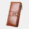 Women PU Leather 11 Card Slots Photo Card Phone Bag SIM Card Wallet - Coffee