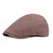 Men's Vintage Casual Beret Cap Breathable Lattice Cotton Cap Outdoors Hat - Khaki