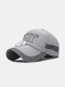 Unisex Cotton Quick-drying Letter Print With Night Reflective Strip Windproof Rope Outdoor Sunshade Baseball Cap - Light Gray