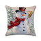 Christmas Snowman Printing Cotton Linen Cushion Cover Home Decorative Pillowcase - #4