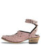 Plus Size Women Trendy Vintage Casual Rivet Decor Buckle Heels - Pink