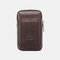 Men EDC Genuine Leather 6.5 Inch Retro Outdoor Waist Belt Bag - Brown 1