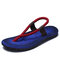Men Roma Style Color Blocking Light Weight Casual Beach Sandals - Blue