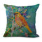 Fodera per cuscino in cotone di lino in stile floreale con uccelli ad acquerello Fodera per cuscino per divano da casa morbida al tatto - #10