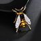 Cute Bee Pins Animals Dripping Oil Brooches Pins Fashion Jewelry for Women - White