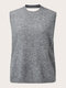 Plus Size Solid Backless Button Casual Sleeveless Sweater - Gray