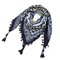 Print Knotted Tassel Scarf Jacquard Square Scarf - 19