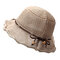 Women Breathable Knitted Sunscreen Fisherman Hat Casual Travel Shoppping Visor Bucket Hat - Khaki