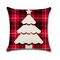 Klassische rote Gitter Weihnachten Elch Serie Leinen Überwurf Kissenbezug Home Sofa Kissenbezug Dekor - #4