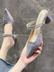 حذاء نسائي فاخر بطريقتين من أحذية الحفلات المسائية الأنيقة ذات الكعب العالي من حجر الراين - أزرق