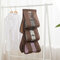 Creative Transparent Multi-Layer Wardrobe Bag Storage Hanging Bag Dust Cloth Cotton And Linen - Coffee