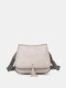 Women Vintage Faux Leather Tassel Rivet Crossbody Bag Shoulder Bag - Beige