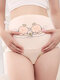 Maternity Adjustable Cotton High Waist Care Abdomen Cartoon Panties - Nude