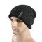 Men Winter Thick Bonnet Knitted Caps Hat Outdoor Warm With Plush Skullies Beanies Hat - Black