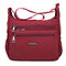 CHIBAO Nylon Light Shoulder Bags Multi Pockets Waterproof Crossbody Bags - Wine Red