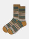 10 Pairs Unisex Cotton Striped Pattern Jacquard Breathable Warmth Socks - Coffee