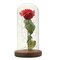 Christmas Decorations Beauty Enchanted Preserved Red Fresh Rose Glass Cover + LED Light - #1