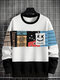 Herren Smile Ethno Tribal Muster Patchwork Pullover Sweatshirts Winter - Weiß
