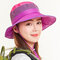 Mens Women Sunscreen Summer Bucket Hat Outdoor Sunshade Breathable Mesh Fisherman Cap - Purple