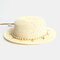 Men & Women Pearl Pendant Sequin Sun Hat outdoor Straw Hat - Beige