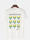 Mens Fun Cartoon Moods Alien Printed Loose Summer Half-Sleeved T-shirts - White
