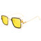 Óculos de sol masculinos retrô com armação de metal de borda grossa - # 04