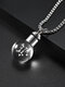 Trendy Spherical-shaped Twelve Constellation Luminous Pendant Glass Stainless Steel Necklace - #03