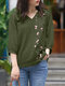 Женская блузка с цветочной вышивкой и v-образным вырезом из хлопка с рукавом 3/4 - Армейский Зеленый