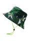 यूनिसेक्स कपास उष्णकटिबंधीय वर्षावन संयंत्र प्रिंट फैशन प्राकृतिक बाल्टी टोपी Plant - #01