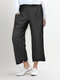 Irregular Hem Striped Casual Straight Plus Size Pants With Front Pockets - Black