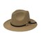 Unisex Felt Wild Warm Dress Hat Outdoor Windproof Belt Ring Buckle Bucket Cap - Camel
